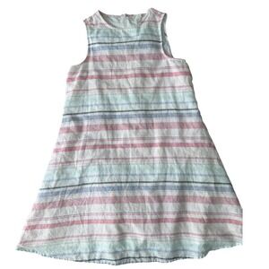 Beachlunchlounge Striped Linen Blend Shift Dress Coastal Cottagecore Beachy  XS